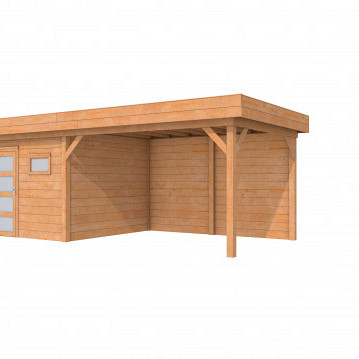 Douglas Topvision tuinhuis Raaf, 300 x 300 cm. en luifel 400 cm., onbehandeld