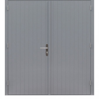 Hardhouten dubbele dichte deur Prestige, 202 x 221 cm., grijs gegrond