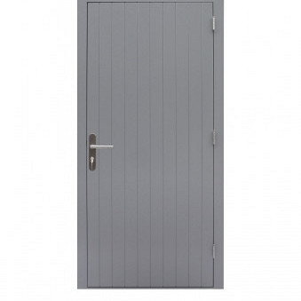 Hardhouten enkele dichte deur Prestige, 109 x 21 cm., rechtsdraaiend, grijs gegrond