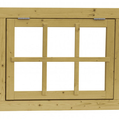Vuren uitzetraam 6-ruits 89,9 x 70,3 cm., groen geïmpregneerd