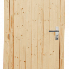 Vuren enkele dichte deur incl. kozijn, 90 x 201 cm., linksdraaiend, onbehandeld