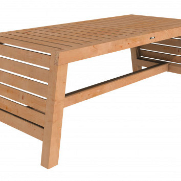 <h3><strong>Tafel Riva Excellent, 225 x 94 x 78 cm, </strong></h3><h3>Wil je iets bijzonders in je tuin dan maak je met de Douglas tafel Riva Excellent een goede keuze! De originele vormgeving (met schuin geplaatst onderstel) biedt deze tafel een geheel eigen karakter. Douglashout valt in duurzaamheidsklasse 3 en is daarmee één van de duurzaamste houtsoorten in Europaonbehandeld</h3><p> </p>