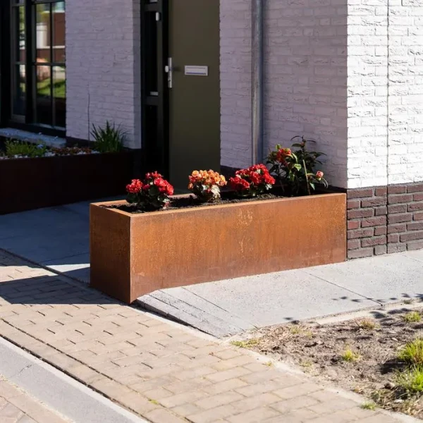 Plantenbak Carrez Connect zonder bodem Cortenstaal 100x40x80 cm