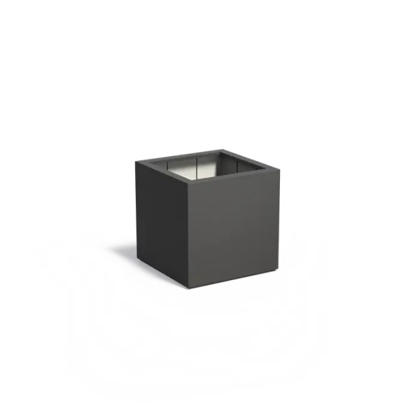 Restpartij 3 stuks Plantenbak Carrez met bodem polyester 80x80x80 cm RAL7021