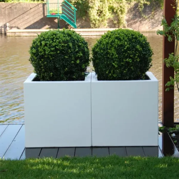 Plantenbak Carrez met wielen polyester 80x80x40 cm