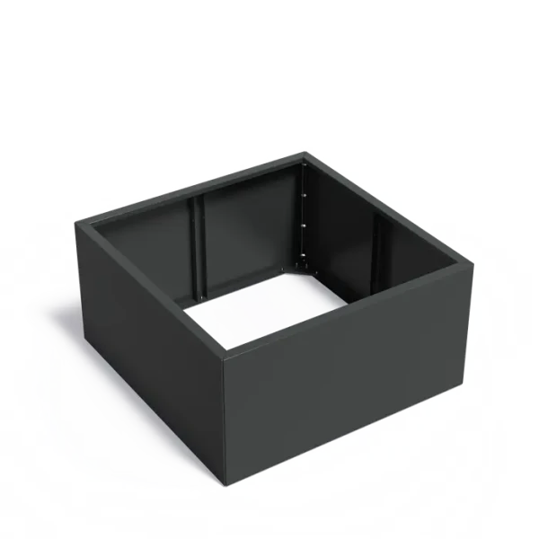 Plantenbak Carrez Connect zonder bodem gecoat staal RAL7021 120x120x60 cm