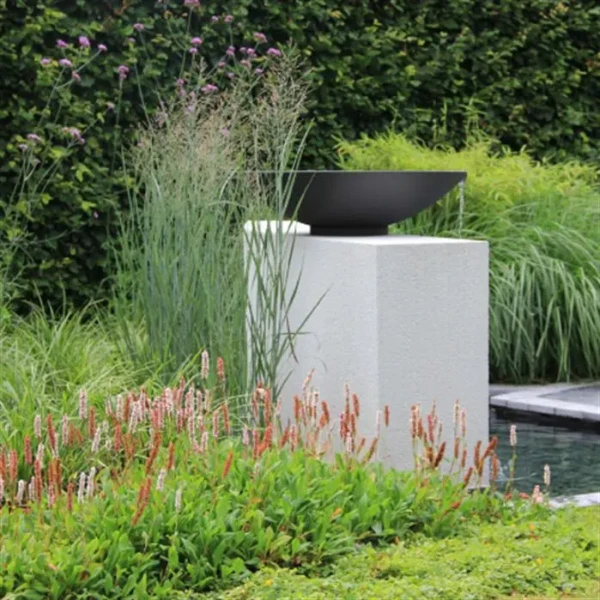 Waterschaal antraciet gecoat staal 3 mm 100x21 cm