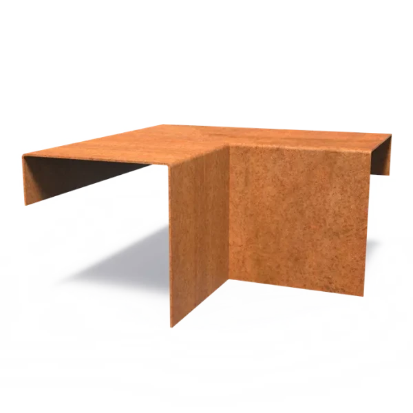 Overzetprofiel binnenhoek Cortenstaal 2 mm 30(x30)x15,4x15 cm