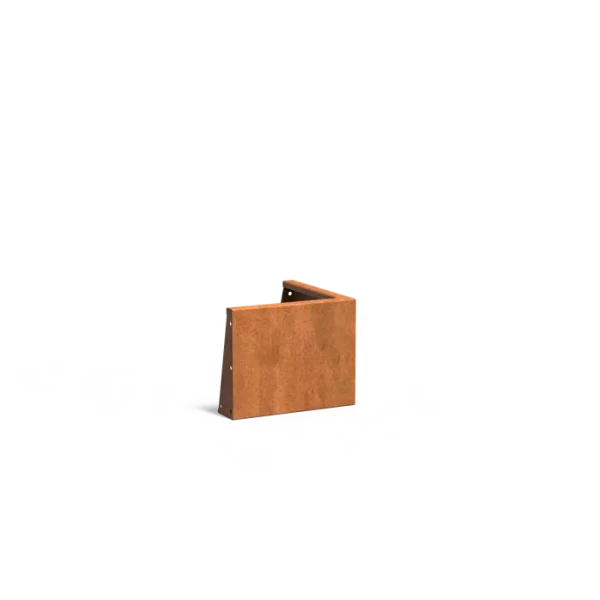 Keerwand buitenhoek Cortenstaal 3 mm 50x50x40 cm