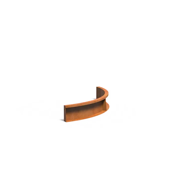 Keerwand binnenbocht Cortenstaal 2 mm 100x100x20 cm