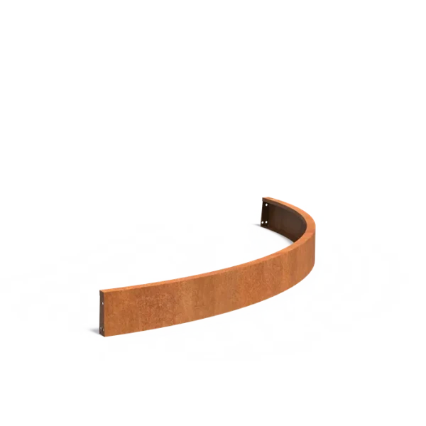 Keerwand buitenbocht Cortenstaal 2 mm 200x200x20 cm