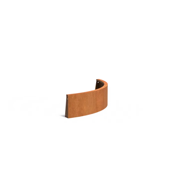 Keerwand buitenbocht Cortenstaal 2 mm 100x100x30 cm