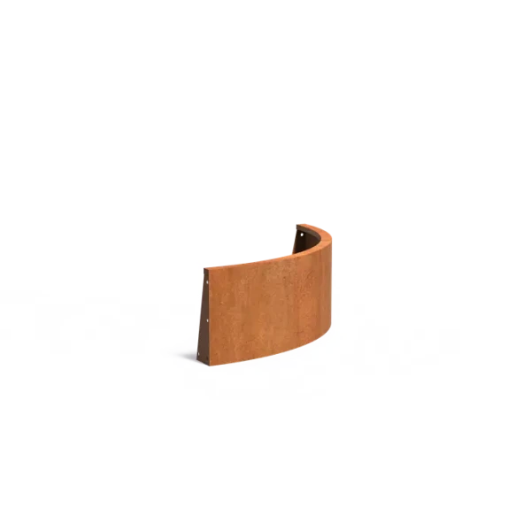 Keerwand buitenbocht Cortenstaal 3 mm 100x100x40 cm