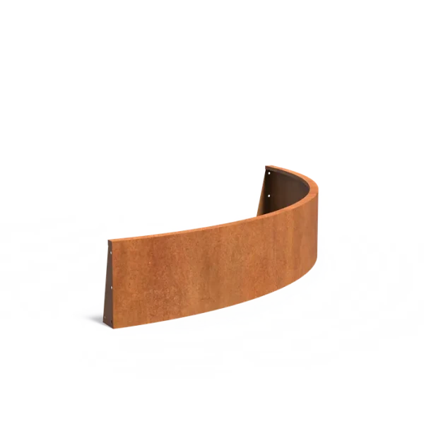 Keerwand buitenbocht Cortenstaal 3 mm 200x200x40 cm
