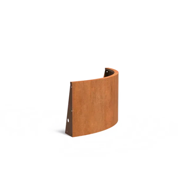 Keerwand buitenbocht Cortenstaal 3 mm 100x100x60 cm