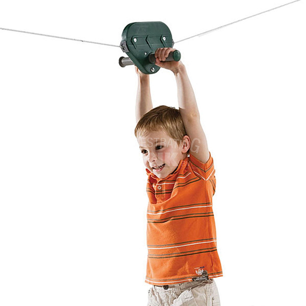 <h1><strong>Kabelbaan</strong></h1><p>Met een kabelbaan is het mogelijk om 'door de lucht' te glijden. Het is een leuke en opwindende activiteit voor kinderen.</p><h2>Productbeschrijving</h2><p>Materiaal: Staal</p><p>Kleur:  Groen</p><p>Lengte kabel: 30 m.</p><p>Geschikt voor openbaar gebruik: Nee</p><p>Bevestigingsmaterialen inbegrepen: Ja</p><p>Alleen geschikt voor privégebruik in niet openbare ruimtes. Te allen tijde ouderlijk toezicht voorgeschreven. Alle speeltoestellen zijn pas bespeelbaar vanaf de leeftijd van 3 jaar tot en met een gewicht van 50 kg.</p>