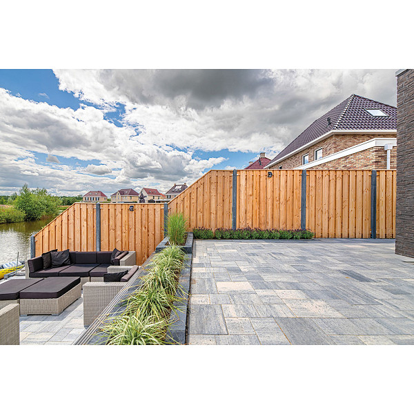 Tuinscherm Zwarte Woud geschaafd onbehandeld Douglashout 21-planks 180x150 cm