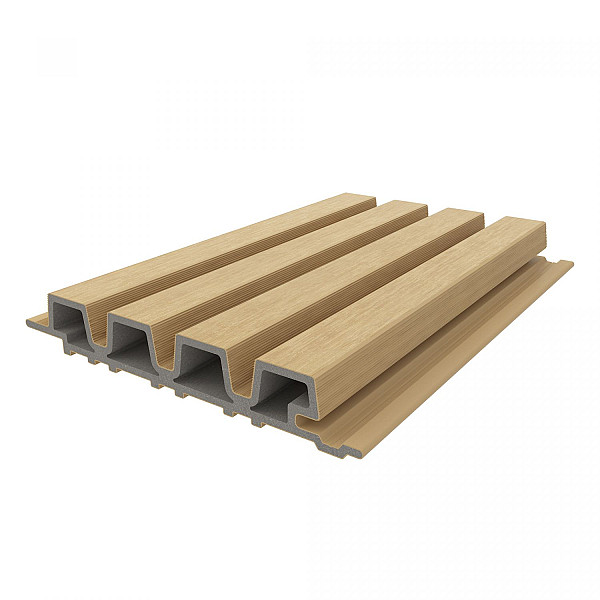 <h1><strong>NewTechWood composiet wandprofiel</strong></h1><h2>Product­beschrijving</h2><p>Ontdek de voordelen van NewTechWood Castellation PRO Rhombus wandprofielen.</p><ul>	<li>NewTechWood hout-kunststof-composiet wandprofielen zijn vervaardigd uit een mix van gerecycled kunststof en houtvezels, wat het zeer stabiel en duurzaam maakt.</li>	<li>De planken zijn voorzien van een extra co-extrusie beschermlaag (Ultrashield), waardoor ze kleurvast en vlekbestendig zijn.</li>	<li>Door het meerkleurige effect in de toplaag geniet je van de natuurlijke uitstraling van hout, zonder het onderhoud ervan.</li>	<li>Ondersteund door een garantie van 25 jaar.</li></ul><p>Montage</p><ul>	<li>Montage van de wandprofielen kan afhankelijk van toepassing het beste op houten of aluminium achterlatten, met behulp van de daarvoor bestemde schroeven (1059179).</li>	<li>Kijk voor de montagehandleiding op newtechwood.nl</li></ul><h2>Specificaties</h2><p>Type verbinding planken onderling: Tong en groef</p><p>Werkende breedte: 19,5 cm.</p><p>Breedte artikel: 21,5 cm.</p><p>Hoogte artikel: 3,3 cm.</p><p>Diepte artikel: 390 cm.</p><p>Basis productnaam: Wandbekleding</p><p>Materiaalsoort: Hout Kunststof Composiet (HKC)</p>