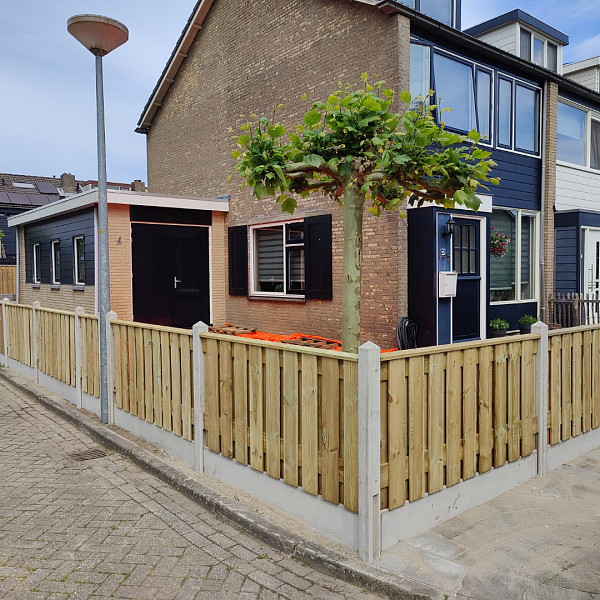 Grenen Tuinscherm 21-Planks Scherm Recht Verticaal 180x90 cm