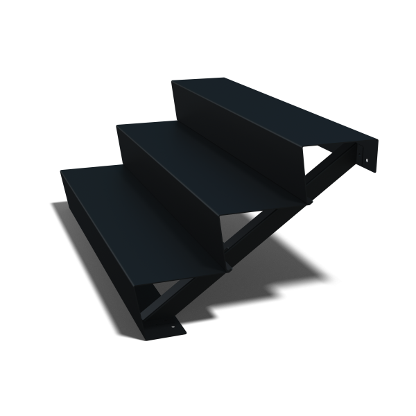 Zwarte trap New York 3-trede (breedte 120 cm)