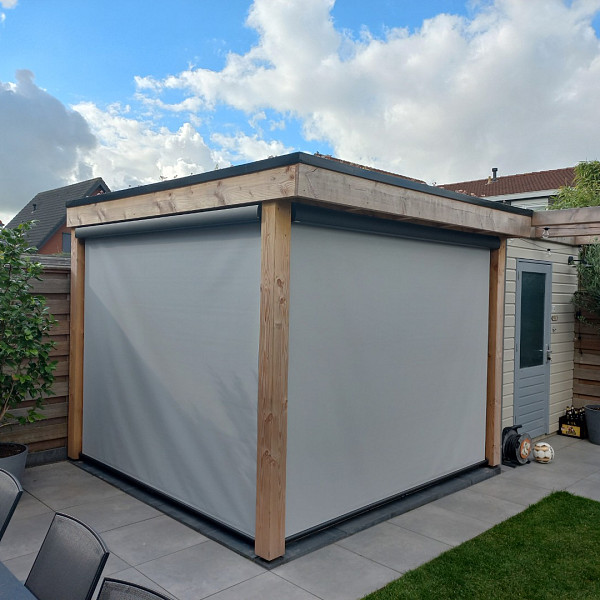 Vita Terrasscherm Zwart 255x251 t/m 300 cm Soltis 92 doek