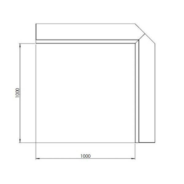 Gepoedercoat staal keerwand binnenhoek 100x100x60 cm zwart