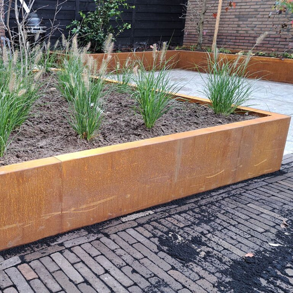 Cortenstaal keerwand recht 150x20x40 cm