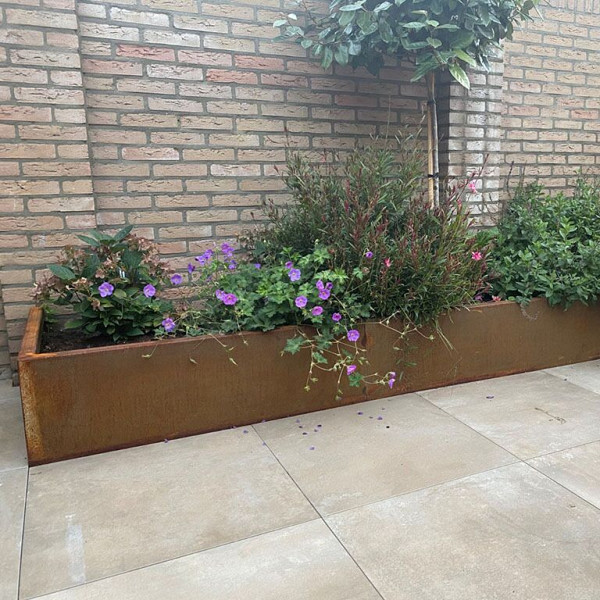 Cortenstaal keerwand recht 200x20x40 cm