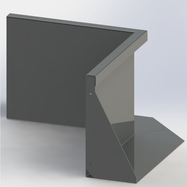 Gepoedercoat staal keerwand binnenhoek 50x50x40 cm zwart