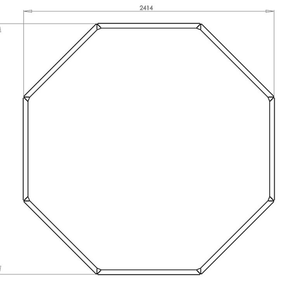 Cortenstaal achthoekige plantenbak Chicago 100, 241,4x241,4x80 cm