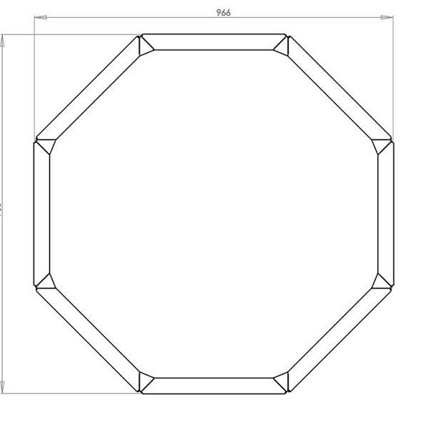 Cortenstaal achthoekige plantenbak Chicago 40, 96,6x96,6x80 cm