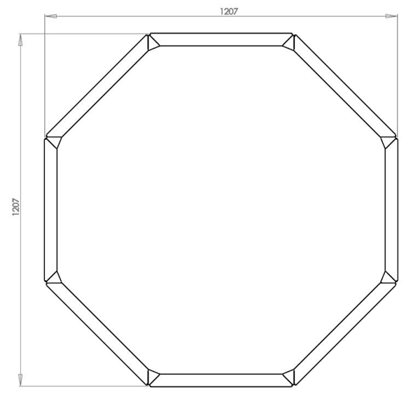 Cortenstaal achthoekige plantenbak Chicago 50, 120,7x120,7x30 cm