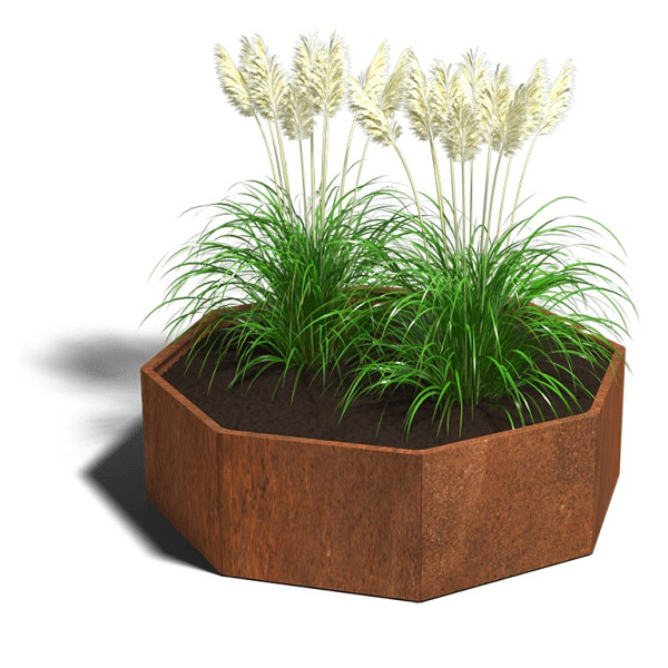 Cortenstaal achthoekige plantenbak Chicago 80, 193,1x193,1x80 cm