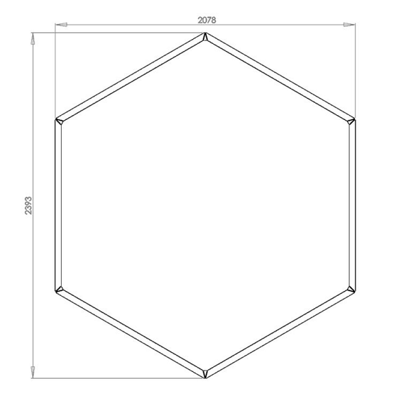 Cortenstaal zeshoekige plantenbak Denver 120, 239,3x207,8x80 cm