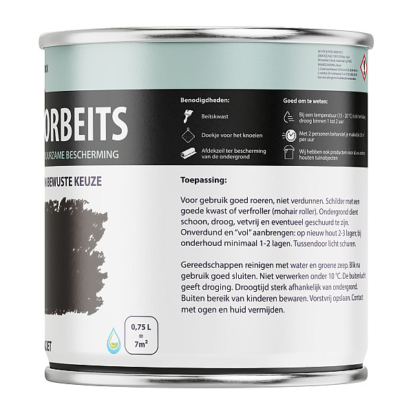 Houtdecorbeits Dekkend Antraciet - 750 ml