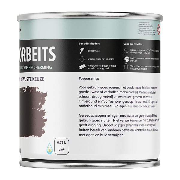 Houtdecorbeits Dekkend  Bruin - 750 ml