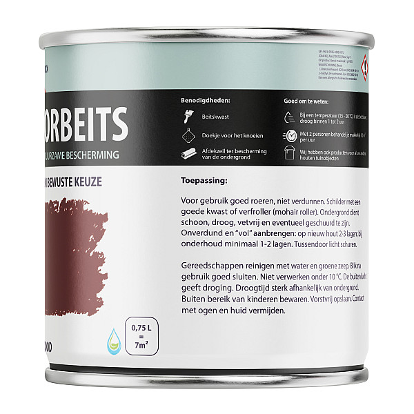 Houtdecorbeits Dekkend Wijnrood - 750 ml