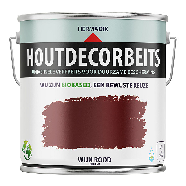 Houtdecorbeits Dekkend Wijnrood - 2500 ml