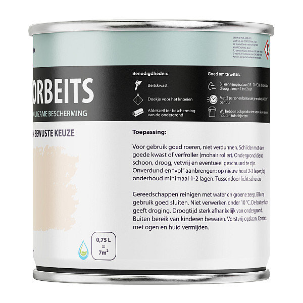 Houtdecorbeits Dekkend  Wit - 750 ml