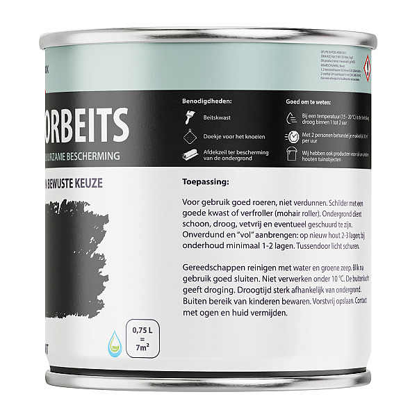 Houtdecorbeits Dekkend Zwart - 750 ml