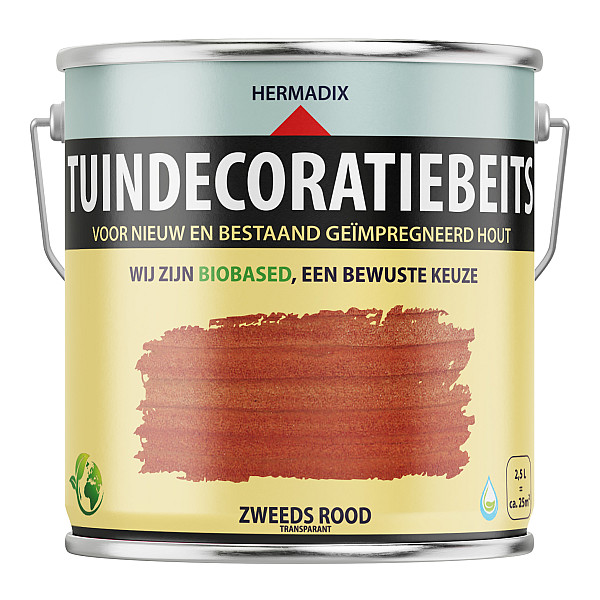 Tuindecoratiebeits Zweeds Rood Transparant  - 2500 ml