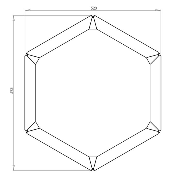 Cortenstaal zeshoekige plantenbak Denver 30, 59,3x52x80 cm met bodemplaat