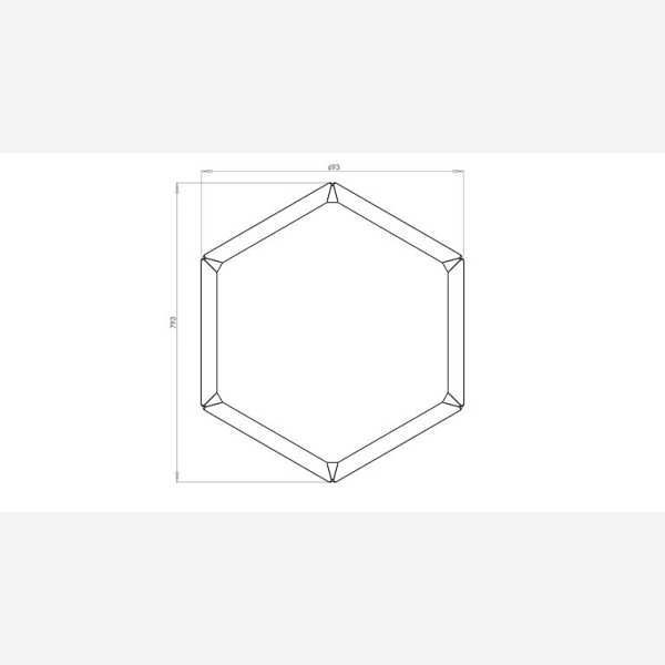 Cortenstaal zeshoekige plantenbak Denver 40, 79,3x69,3x80 cm