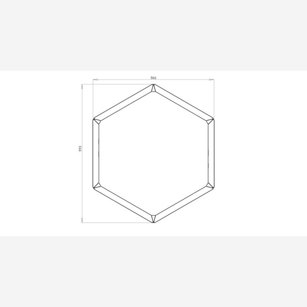 Cortenstaal zeshoekige plantenbak Denver 50, 99,3x86,6x80 cm
