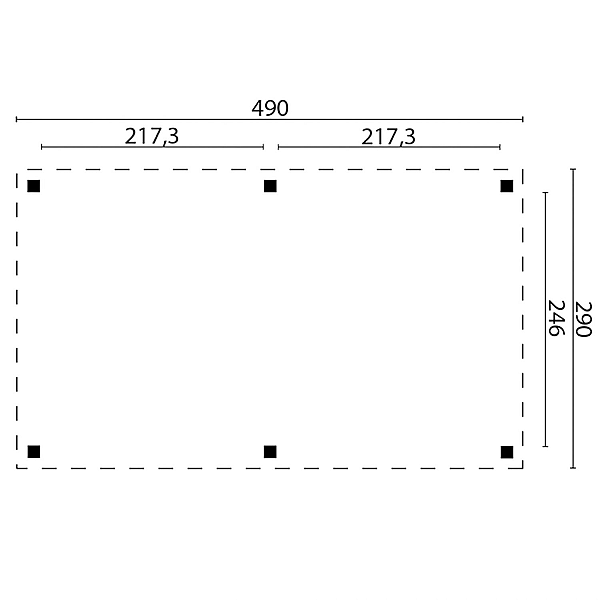 Prieel Samos onbehandeld geschaafd douglas 490x290x290 cm (excl dakbedekking)