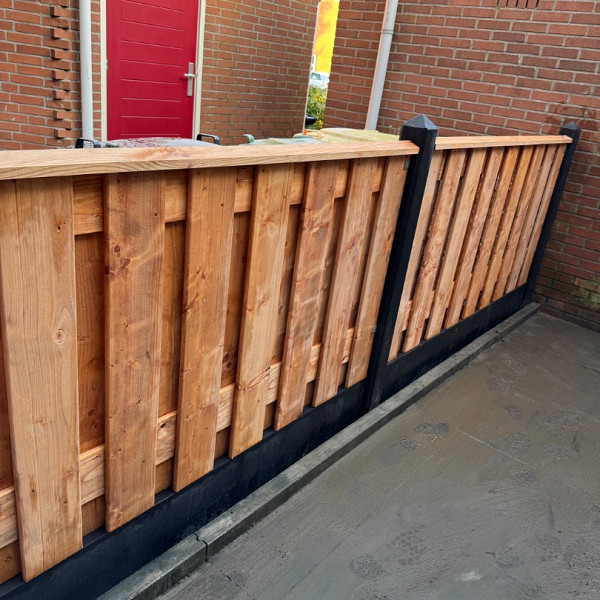 JWOODS Tuinscherm Red Wood 19-planks 180x90 cm Geschaafd