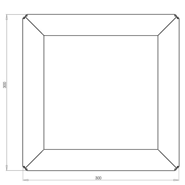 Cortenstaal vierkante plantenbak Miami 30x30x80 cm met bodemplaat