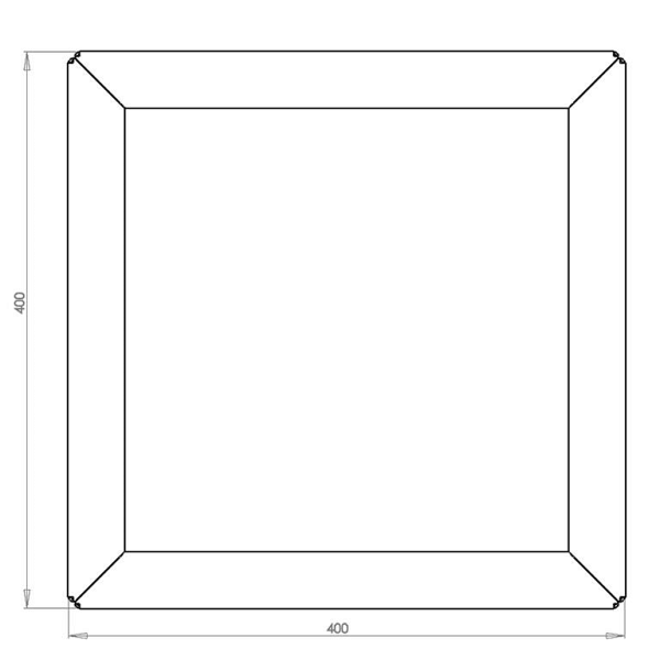 Cortenstaal vierkante plantenbak Miami 40x40x80 cm met bodemplaat