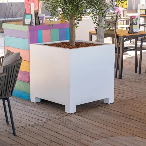 Plantenbak Carrez met poten aluminium 80x80x80 cm