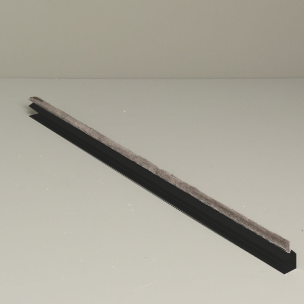Tochtstrip voor glaswand enkel zwart 265 cm